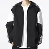 Jaqueta Masculina de Três Listras Jaqueta Esportiva Casual Primavera e Outono Novo Conjunto para Casal Roupa Casual com Capuz para Exterior