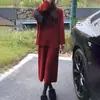 Conjunto de suéter casual de moda nuevo para otoño e invierno, grueso, extragrande, transfronterizo, para mujer, conjunto de dos piezas de punto holgado con pantalones de pierna ancha para mujer