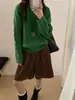 Suéter de tricô macio e confortável estilo coreano, com gola redonda e trança, para mulheres, peça de outer wear soltinha para outono/inverno 2026, top de tricô moderno