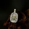 Pingente Zaki Lam Vintage em Prata de Lei S925 Amuleto do Deus da Riqueza do Tibete Tendência Nacional Estilo Étnico Acessório de Colar Criativo Cultural