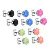 Brincos de moda europeus e americanos pequenos e requintados personalidade temperamento minimalista cravejados mistos 6mm tachas para cartilagem do ouvido brincos de aço inoxidável atacado