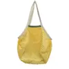 Bolsa de red grande con forro de bloques de color, moderna bolsa de hombro para colgar, bolsa de compras de viaje, bolsa tejida portátil y gruesa, bolsa de malla de algodón