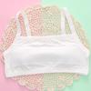 Tirante de Fábrica Algodón Puro Sujetador de Niña Estudiante Niña Joven Color Sólido Ropa Interior Desarrollo Camiseta sin Mangas Directa con Almohadilla en el Pecho
