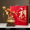 Novo Ornamento de Cristal em Forma de Caqui Estilo Chinês, Tigela de Tesouro para Hall de Entrada, Gabinete de TV, Decoração de Sala de Estar, Presente de Inauguração