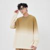 Camiseta Casual para Hombre Color Degradado Sudadera de Pareja Algodón Puro Manga Larga Camiseta Casual Holgada de Marca Moderna para Hombre Top de Manga Larga