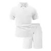 Conjunto de Camisa Polo Casual Deportiva Fina de Manga Corta para Hombre de Verano, Tejido Jacquard Europeo y Americano, Transpirable para Verano