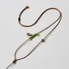 Colar Pingente de Jade com Fio Fino Tecido à Mão, Cordão Ajustável e Versátil para Pingentes de Jade Hetian, Jade e Ouro