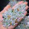 Jadeíta birmana natural, cuentas cuadradas, cuentas sueltas de azúcar, pulsera, collar, accesorios de joyería DIY semiacabados