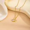 2026 Nueva Colección de Varios Estilos de Collares de Ganso, Colgantes de Ganso con Forma de Corazón de Plata Chapada en Oro con Diamante Rosa, Estilo Nicho de Alta Gama para Mujeres