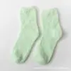 Calcetines Pantufla de Felpa Suave para Mujer Amazon Calcetines para Dormir en Casa Calcetines de Forro Polar Coral Calcetines de Color Caramelo de Media Pantorrilla Transfronterizo