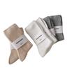 Fabricante de Meias Atacado Meias Slouch Estilo Morandi para Mulheres, Outono e Inverno Tricô Grosso Meia de Cano Médio Listrada Vertical Meias Femininas, Zhuji Tendência Casual Versátil