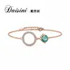 Daisi Ni Joyería Transfronteriza Nueva y Colorida de Moissanita Pulsera Geométrica Delgada de Moda Ajustable Venta al por mayor de fábrica