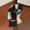 Cachecol Quente de Lã Mista Outono e Inverno Dopamina para Homens e Mulheres, Novo Gola Térmica Grossa de Tricô Listrada, Versátil e Fashion