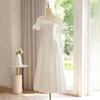 Vestido de Novia Blanco Satinado Ligero Estilo Francés 2026 Modelo Nuevo, Vestido de Novia para Registro de Matrimonio, Vestido de Compromiso, Vestido de Recepción, Vestido de Novia Ligero al por Mayor
