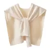 Fio fiado no centro minishawl ombro a ombro peça de sobreposição celebridade da internet gola falsa primavera verão outono inverno quatro estações suéter de tricô cachecol feminino preto