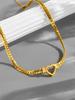 Jianxi Light - Collar de amor hueco personalizado de lujo para mujer, cadena de clavícula de acero inoxidable, estilo hip hop, verbena