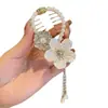 Novo Estilo Chinês Novo Clipe de Cabelo Bola de Flores Feminino Asas Borla Fivela de Rabo de Cavalo Parte de Trás da Cabeça Adorno de Cabelo