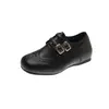 Primer Encuentro Ji Zapatos Planos de Cuña Oculta Tallados Retro para Mujer Otoño 2026 Nuevo Estilo Estilo Británico Zapatos Negros Pequeños de Cuero