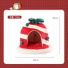 Cama para Gato de Navidad con Campana de Dibujos Animados, Extraíble y Lavable, Bola para Gato, Caja de Regalo, Cama para Gato de Doble Propósito, Casa para Perro Cachorro, Invierno