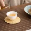 Estera para tetera de lufa posavasos portapots alfombrilla para tetera de arcilla púrpura alfombrilla de té portatazas de té alfombrilla de ratán aislante accesorios para juego de té de bambú