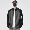 Suéter cárdigan para hombre 2026 Primavera/Otoño Marca de tendencia Cuello alto Bloque de color Tejido Chaqueta Ropa de punto casual Ropa de invierno