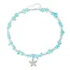 Collar Colgante de Estrella de Mar de Joyería Transfronteriza Europea y Americana Collar Estilo Ins de Chica del Bosque Gentil Gargantilla de Estilo Empalmado
