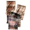 Cachecol Lenço Versátil Xadrez com Franjas Feminino, Simples e Elegante para o Dia a Dia, Proteção contra o Frio para Outono e Inverno, Imitação de Caxemira, Quente