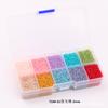 10 Cajas de Perlas de Vidrio Fino para Arroz Color Sólido Mate Color Mágico Plateado Colorante Corazón Perlas de Vidrio Material Hecho a Mano para DIY Bolsa