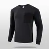 Sudadera Deportiva de Manga Larga con Cuello Redondo para Hombre, Secado Rápido, Transpirable, Top Casual para Fitness al Aire Libre, Antibacteriana, Absorbe el Sudor, Tejido Elástico