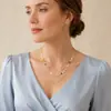 Joyería transfronteriza europea y americana moda geométrica cadena de cuentas de cobre collar apilado para mujer simple geométrica cadena de lentejuelas collar de círculo