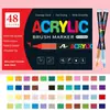 Pluma Marcadora Acrílica Líquida Recta con Núcleo de Algodón, Colores Apilables, Pluma Acuarela Impermeable y Opaca para Arte Infantil, Pluma de Color a Base de Agua