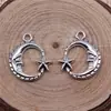 19X16mm 1,3g Prata Antiga DIY Liga de Zinco Acessórios para Joias Sol, Lua, Estrelas, Pingentes de Lua