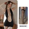 Lencería Sexy, Divertida, No Necesitas Quitarte, Uniforme de Secretaria Ajustado, Belleza Sexy, Pecho Abierto, Cubre Caderas, Caliente Club Nocturno Sin Espalda 8041