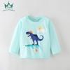 Camiseta Infantil Manga Longa Gola Redonda Menino Algodão Puro Roupa de Baixo Primavera e Outono Roupa Infantil Roupa Infantil Europeia e Americana Top