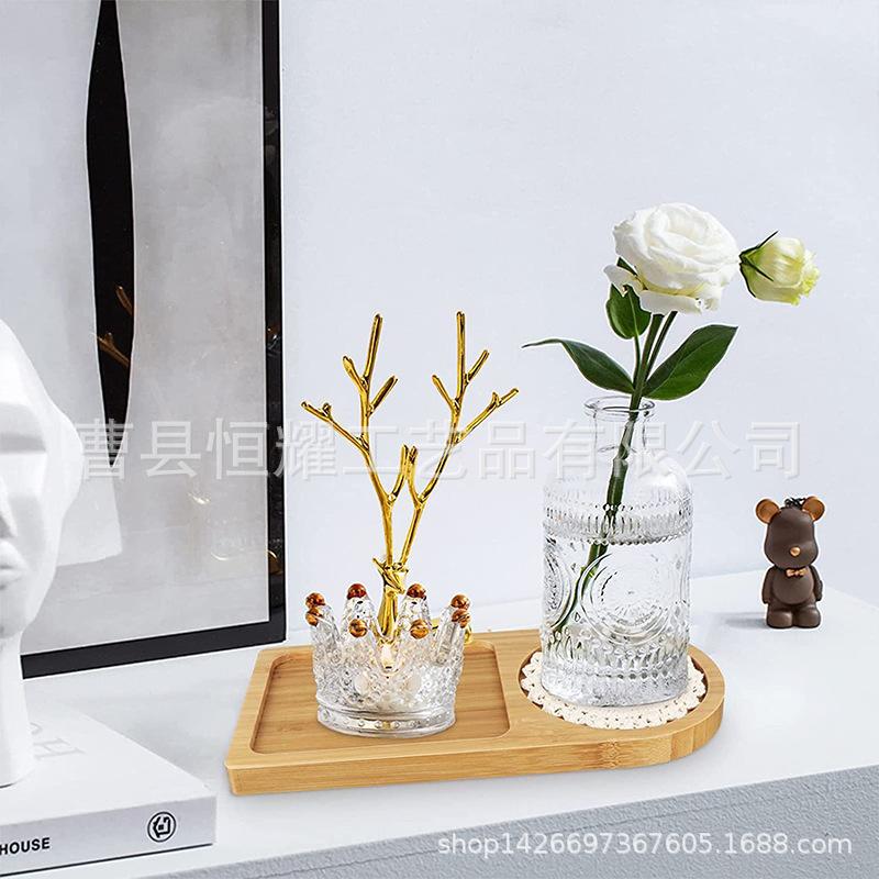 竹质托盘点心水杯盘酒店茶水盘水果盘子浴室收纳盘木托盘批发 (