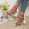Mil 20 sandalias romanas elásticas de color vintage de alta calidad para mujer, nuevas sandalias de verano con cuña y punta redonda y punta abierta, cómodas.
