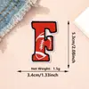 Parches de Tela de Colores Rojos con 26 Letras del Alfabeto Inglés y Números, Estilo Béisbol Americano, Parches Decorativos para Planchar DIY