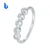 Anel Moderno Estilo Influenciador Transfronteiriço para Mulheres, Moissanita de Nicho com Toque de Luxo, Anel de Banda Bolha em Prata Esterlina 925 de 0,5ct