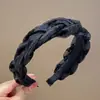 Diadema Tejida Estilo Coreano de Ala Ancha con Gypsophila para Mujer, Accesorio para el Cabello de Alta Corona de Lujo Ligero Francés, Nueva Diadema Versátil