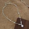 Cadena para Clavícula de Lujo Ligero Estilo Francés de Gama Alta Nicho con Temperamento Único, Collar de Plata y Perlas a la Moda para Mujer, Vintage