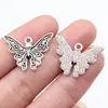 24x18mm 1.6g Plata Antigua Accesorios para Joyería Colgante de Mariposa Hecho a Mano DIY