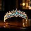 Nueva Corona de Novia de Lujo con Diamantes Completa Diadema Accesorios para Vestido de Novia Elegante Temperamento Corona de Novia de Cristal Accesorios para el Cabello