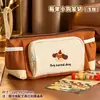 Estuche para lápices de dibujos animados de cachorro con bloqueo de color estilo coreano de 8 capas, bolsa de lápices portátil para estudiantes de alta apariencia con compartimentos multicapa