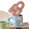 Caneca de Cerâmica Estilo Casal Amigos Próximos Pintada à Mão Creative Cloud para Beber Água Enxaguar a Boca Xícara de Café Doméstica Estudante Xícara de Café da Manhã