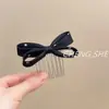 Estilo Girly Satinado Lunares Lazo Peine Pinza para el Cabello Pinza de Garra Pequeña Pinza para Flequillo Pinza Lateral Pasador para el Cabello de Mujer Accesorio para el Cabello