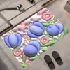 Alfombrilla de Baño de Tierra de Diatomeas Secado Rápido Estereoscópica 3D Absorbente Antideslizante Felpudo para Puerta de Inodoro Dibujos Animados