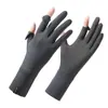 Guantes de Protección Solar Verano Mujer Exterior Ligeros y Cortos Parasol Conducción Seda de Hielo Conductor Ciclismo Deportes Guantes de Seda de Hielo
