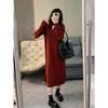 Vestido de Punto de Alta Gama con Escote en V Cortado para Mujer, Nuevo para Primavera, Falda Suéter Elegante Versátil Blanca