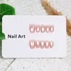 Tendencia de Tiktok Uñas Postizas Portátiles Hechas a Mano Color Rubor Cuentas de Vidrio Ojo de Gato Atmósfera Elegante Blanqueamiento Pegatinas para Uñas Postizas