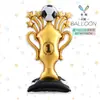 Globos de Papel de Aluminio Temáticos de la Copa Mundial Mecrla, Trofeo de Campeonato, Base de Soporte, Montón de Fútbol, Celebración de Fiesta